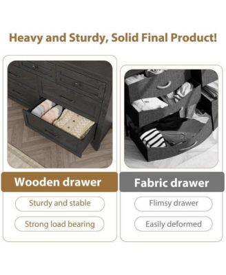 7-Drawer Modern Dresser Bedroom Storage Cabinet, Wide Freestanding Wooden Closet Chest for Living Room, Entryway, Bedroom