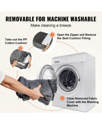 Dog Car Booster Seat w/ Storage Pocket & Safety Leash, Sponge + PP Cotton Fill, Dog Car Bed for Small/Medium Dogs up to 40 lb, Gray