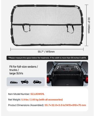 Wide Dog Car Barrier for Front Seats, See-Through Mesh Vehicle Divider, Universal Fit for Sedans, Trucks & SUVs