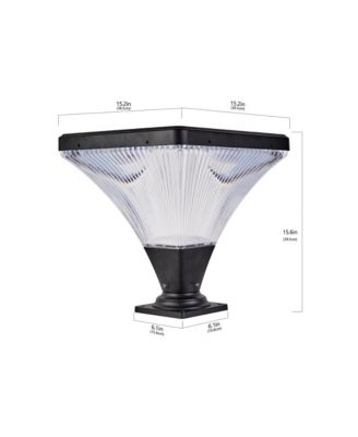 15" Black Outdoor Post Light - LED with Remote Control, Dimmable, Timer Function, Weatherproof for Yard, Garden, Pathway (1-Pack