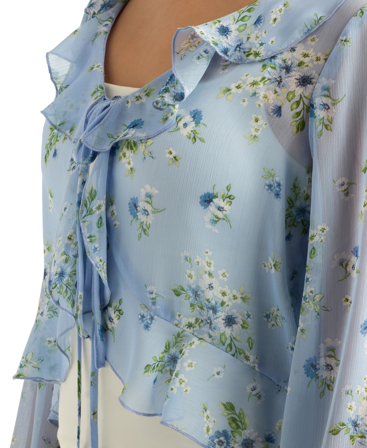 Bcx Juniors' Floral V-Neck Printed Top