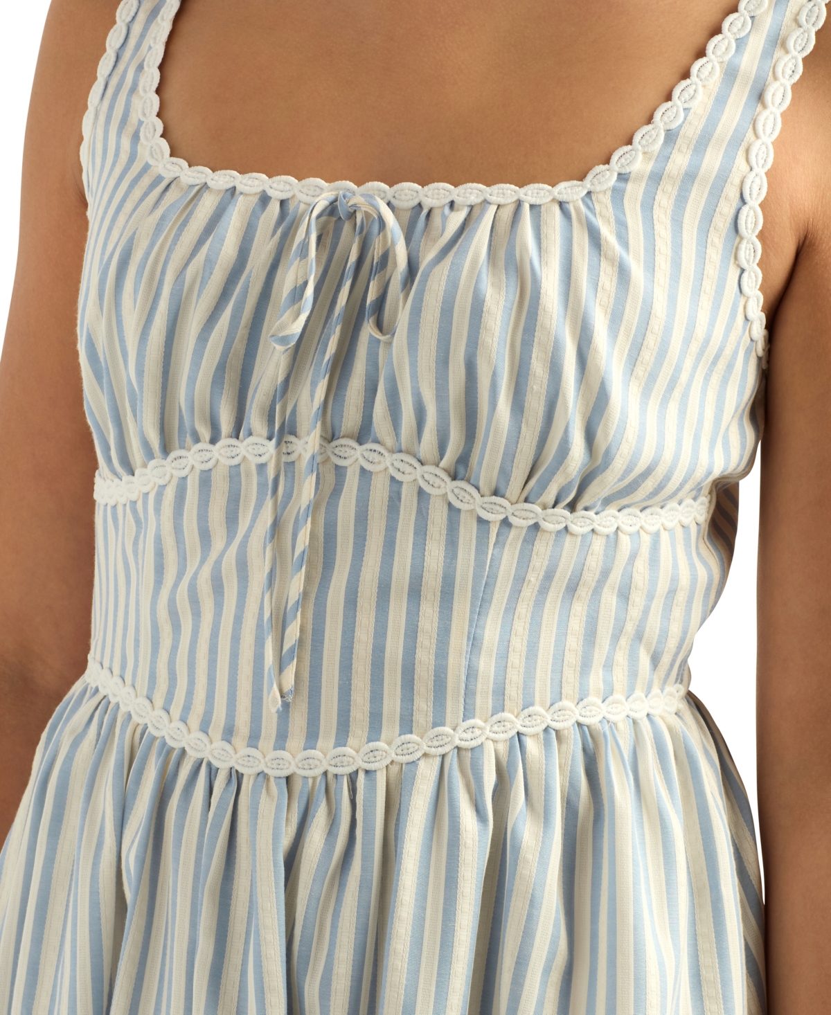 Bcx Juniors' Striped Square Neck Midi Dress