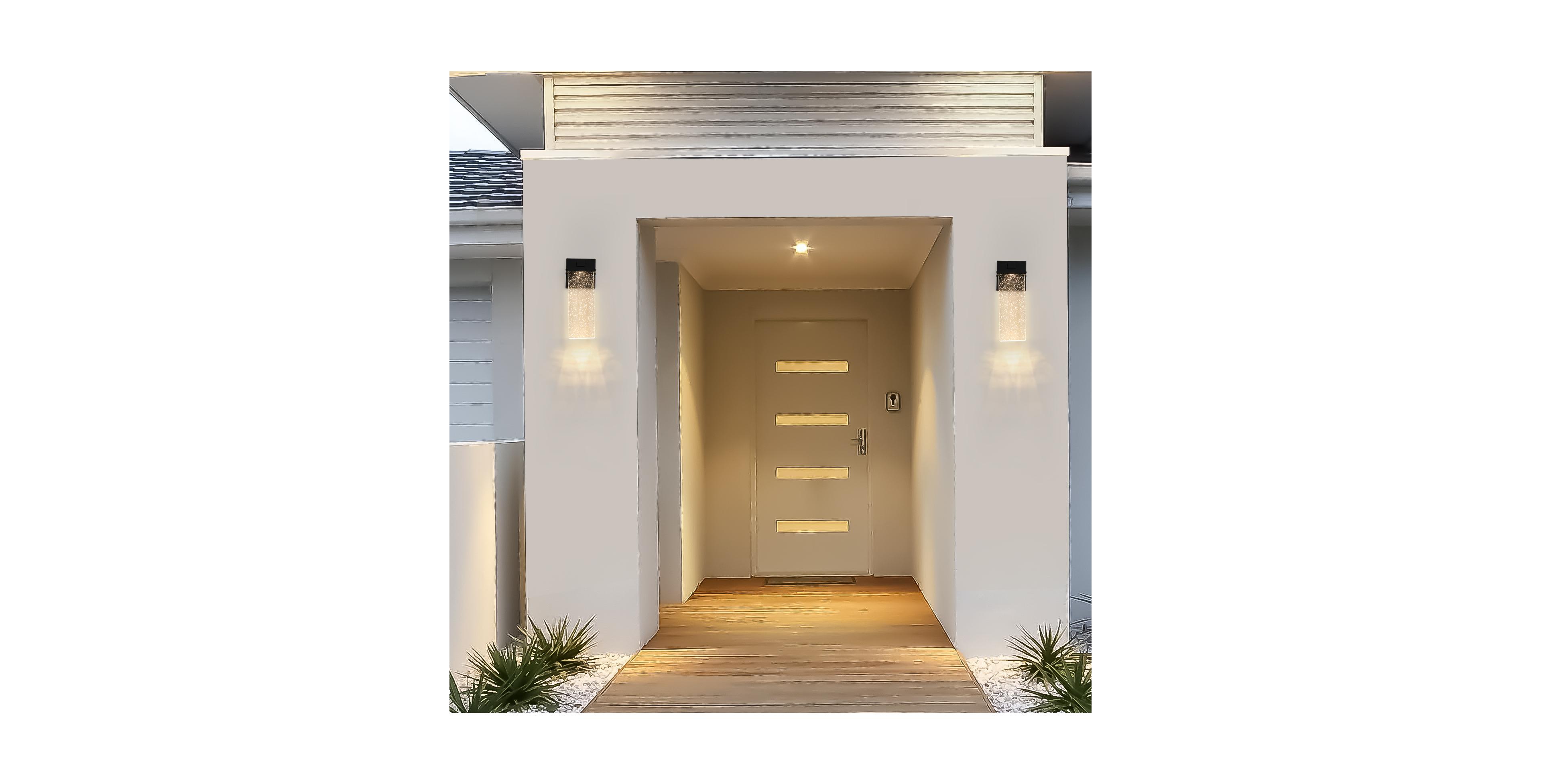 Flynama Waterproof Led Crystal Wall Lamp, 12W, Supports Multiple Bulbs (2-Pack)