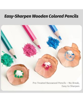 12 Colors Oil-based Colored Pencil, Hexagon Wooden Handle Set with Soft Oil-Based Cores for Drawing, Sketching and Blending