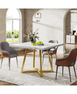 Square Dining Table for 4, 31.5" Industrial Dinner Table with Metal Base, Wood Kitchen Table for Dining Room, Small Space, Apartment