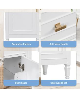 20 in. Freestanding Bathroom Vanity Cabinet with Sink, Solid Wood Legs, Adjustable Shelf, Tilt-Out Drawer for Small Bathroom