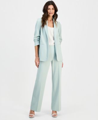 Women's Scrunch-Sleeve Blazer & High-Rise Pull-On Pants