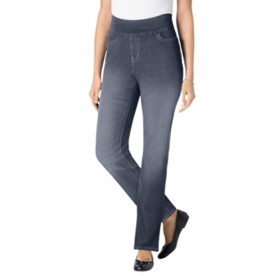Women's Within Tall Flex-Fit Pull-On Straight-Leg Gap-Free Stretch Denim Jeans.