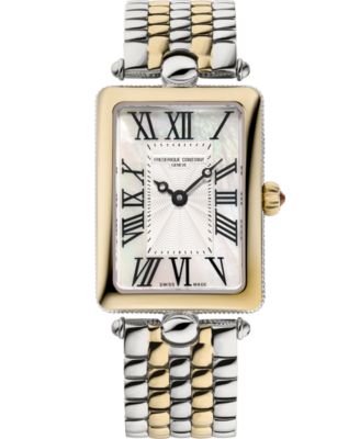 Women's Art Deco Carree Two-Tone Stainless Steel Bracelet Watch, 28mm