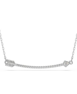 Mixed Cuts, Arrow, White, Rhodium Plated Idyllia Pendant Necklaces