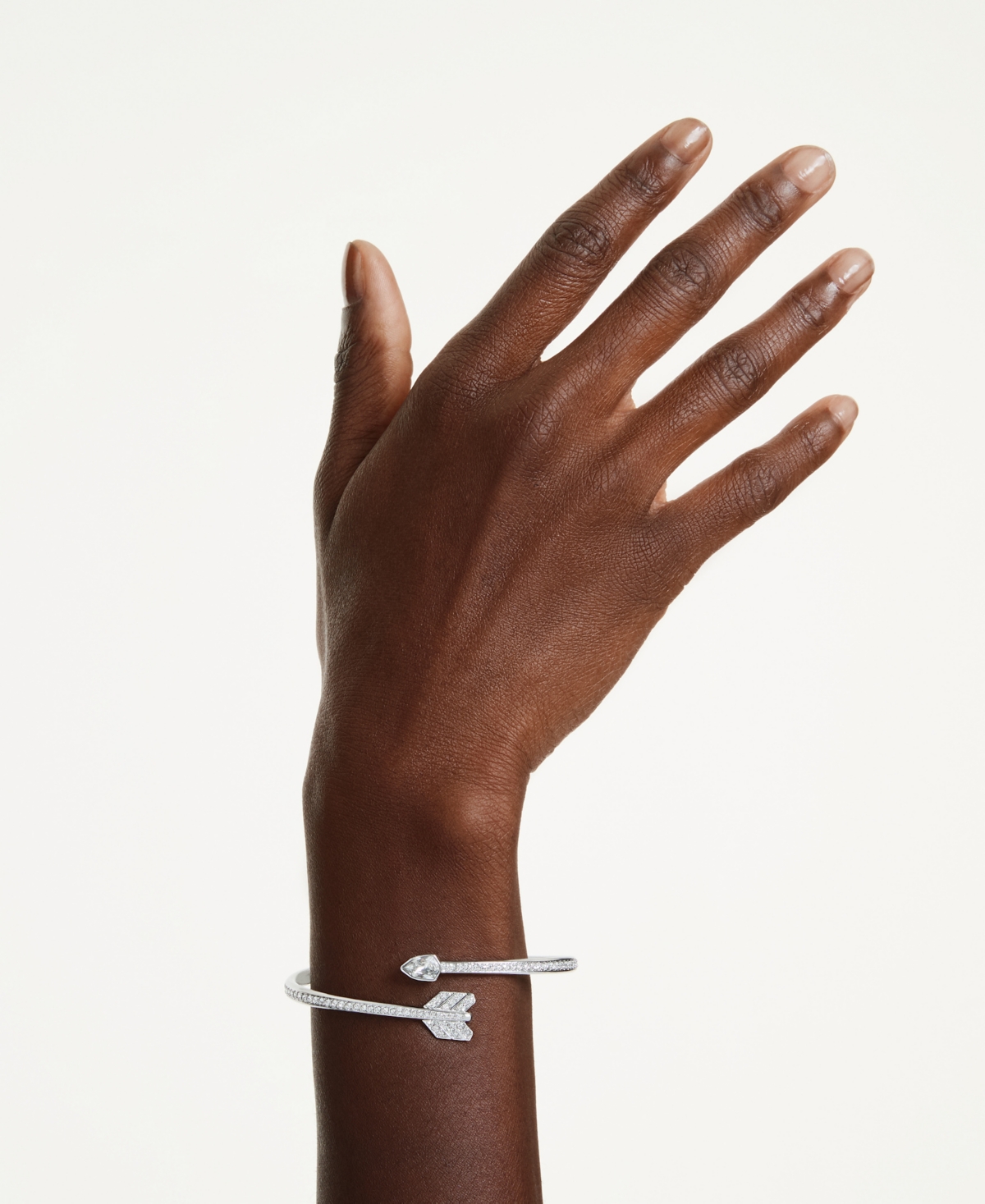 Swarovski Mixed Cuts, Arrow, White, Rhodium Plated Idyllia Bangle