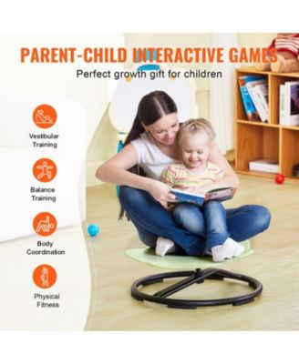 Elephant Kids Swivel Chair, 360&deg; Spin, 220-Lb Capacity, Non-Slip Metal Base, Sensory Sit-and-Spin Chair, Green