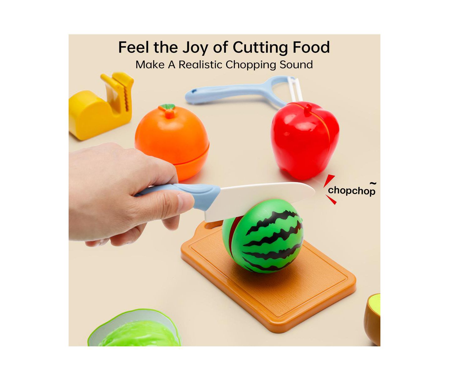 Детские игрушки Bruce & Shark Cutting 21-Piece Fruits & Vegetables Play Food Set, Ages 3+ — фото 2