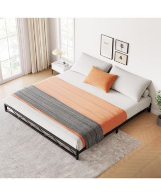 Easy Assembly 6 Inch King Metal Platform Bed Frame Space Saving, for Living Room, Guest Room