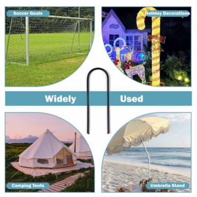 16 Pack Trampoline Stakes Ground Anchors 11 Inch U Shaped Heavy Duty for Outdoor Camping Tent
