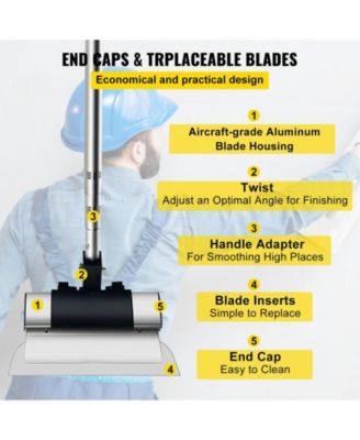 Skimming Blade Set, 10" 24" 32" Blades with 35"–78" Extension Handle, Stainless Steel, Aluminum Profile, Drywall Smoothing