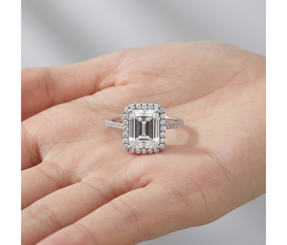 Sterling Silver Asscher-cut Cubic Zirconia Ring