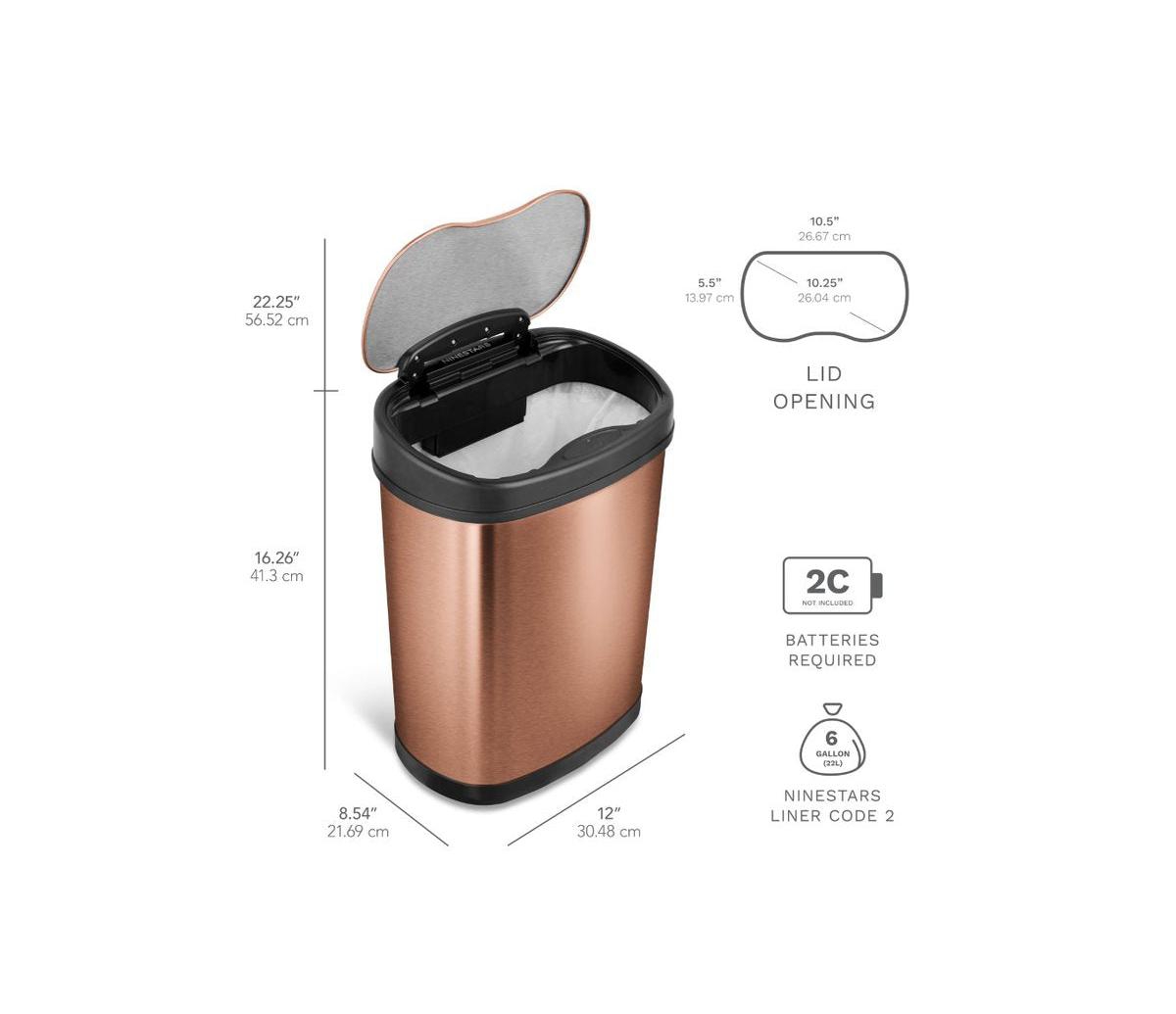 Ninestars Oval Motion Sensor Trash Can 3.9 Gallon