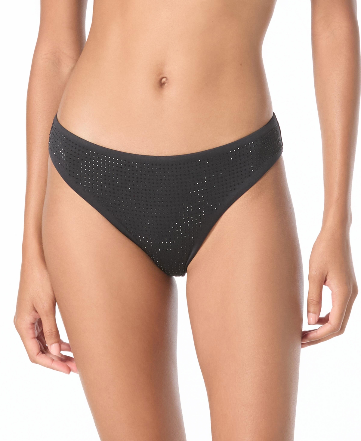 Michael Kors Women's Rhinestone Moderate Coverage Swim Bottoms