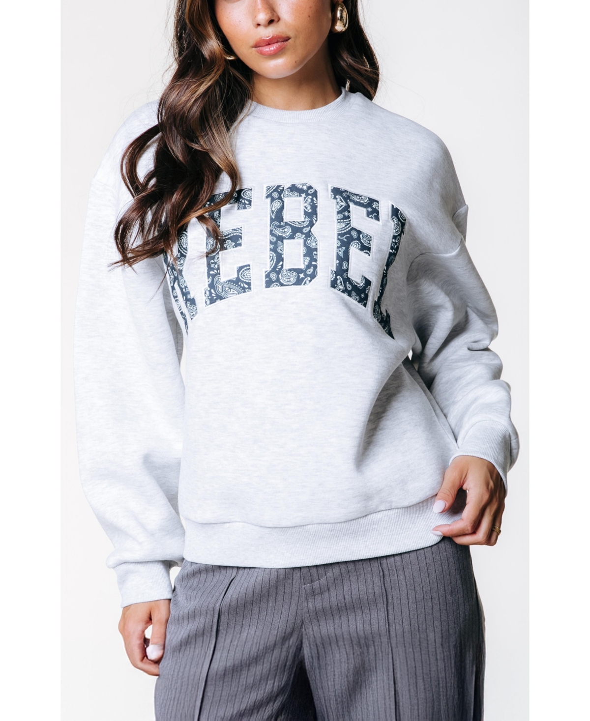 Colourful Rebel Women's Paisley Patch Dropped Shoulder Sweat