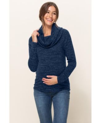 Maternity Cowl Neck Long Sleeve Knit Sweater