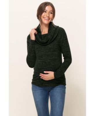 Maternity Cowl Neck Long Sleeve Knit Sweater
