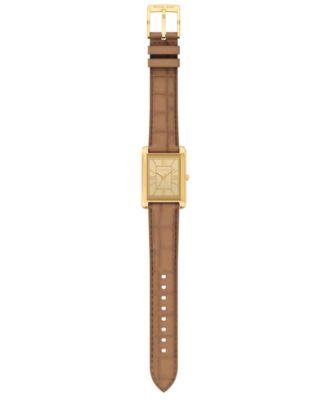 Women's Essex Three-Hand Brown Leather Watch, 26x36.5mm