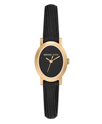 Women's Maude Three-Hand Black Leather Watch, 21mm
