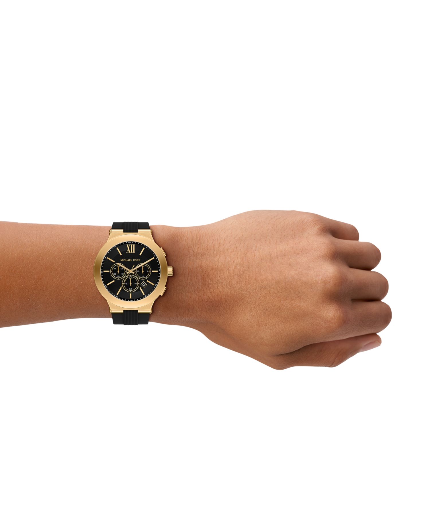 Men's Billie Chronograph Black Silicone Watch, 46mm