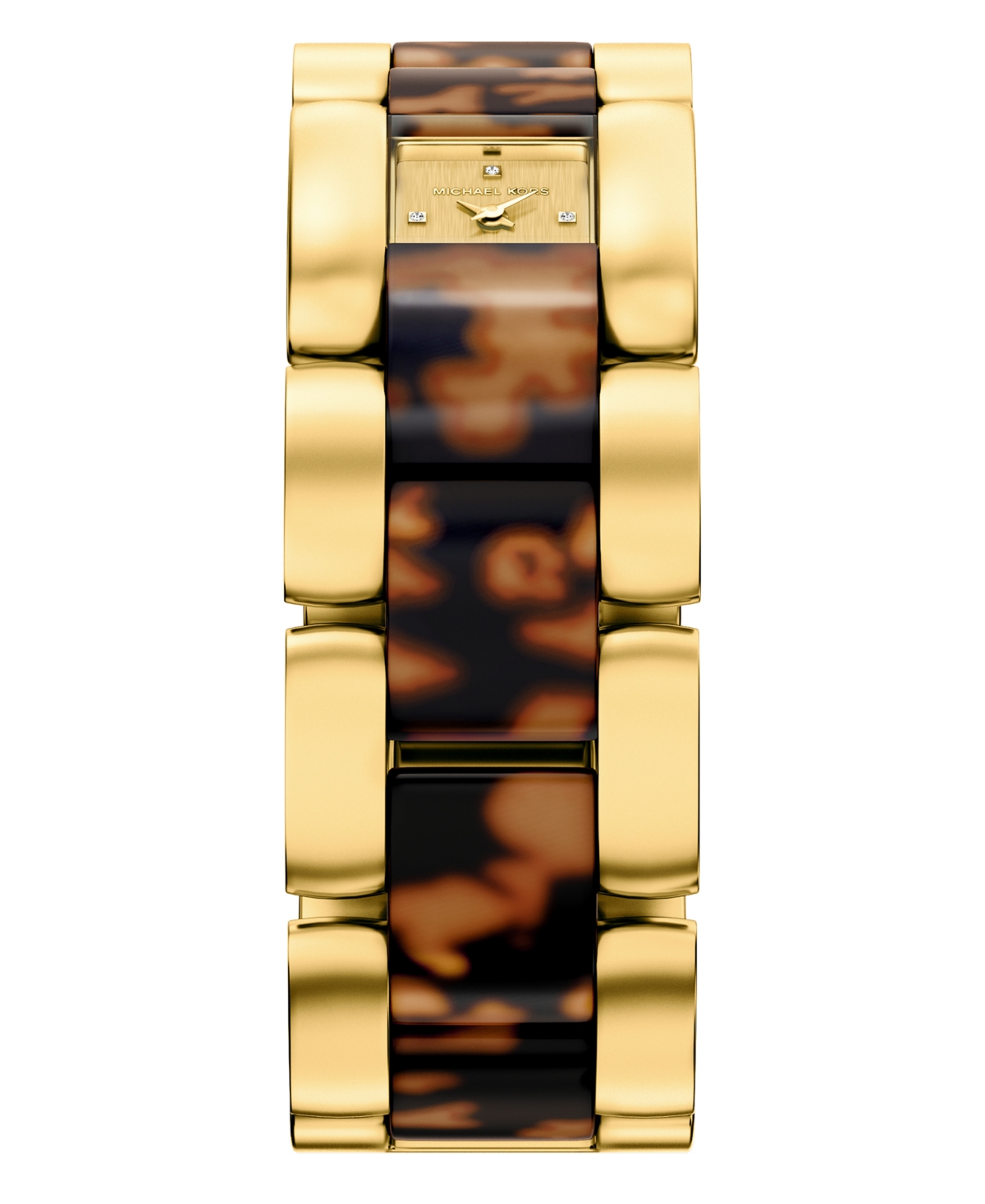 Michael Kors Women's Darrington Two-Hand Tortoise Acetate and Gold-Tone Stainless Steel Watch, 24mm