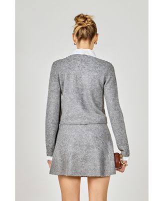 Women's Knit Cardigan with Peter Pan Collar Sweaters