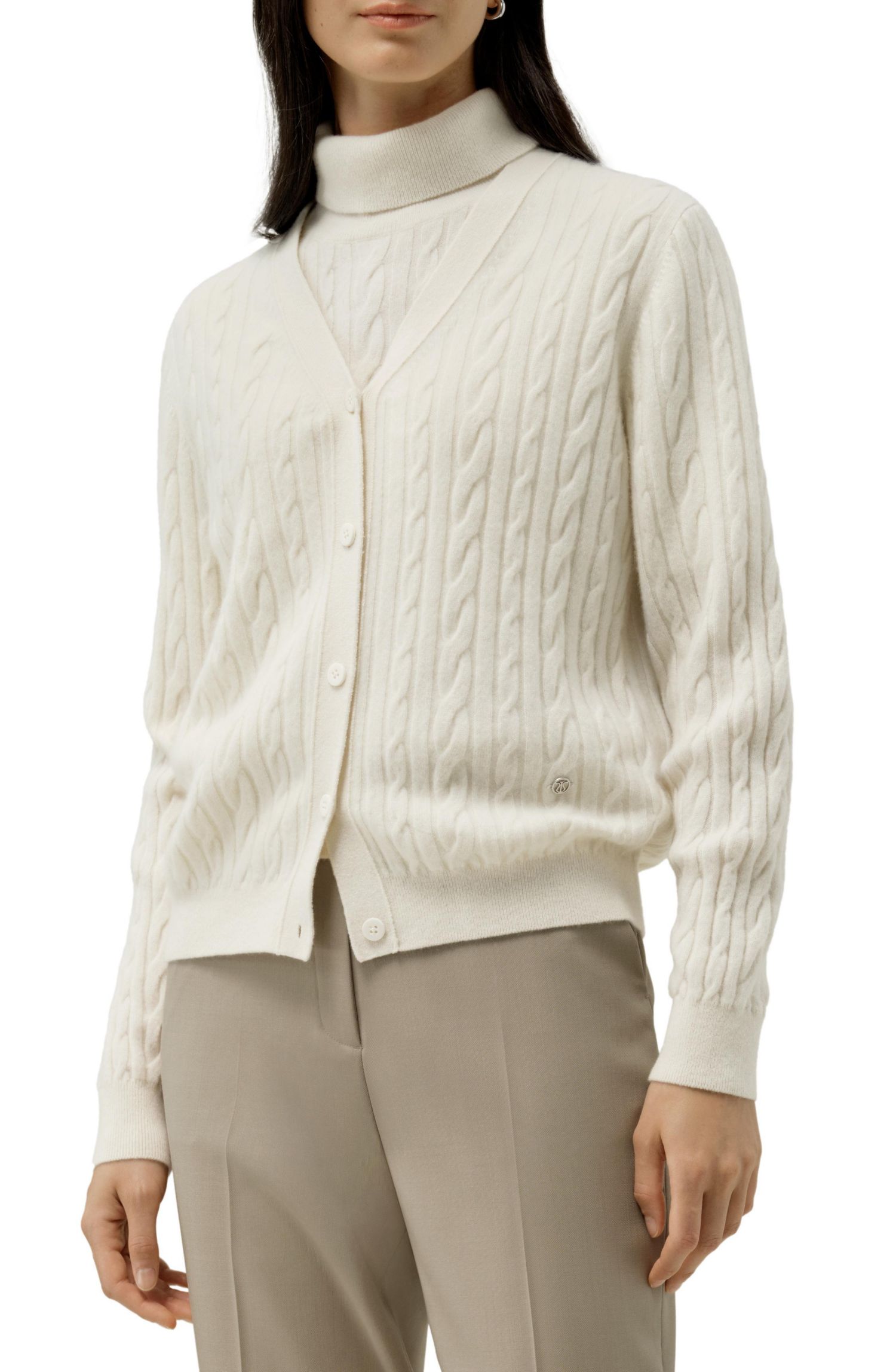 Women's Cable-Knit Baby Cashmere Cardigan