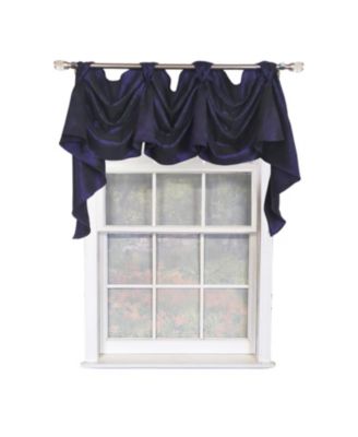 Crinkle Taffeta 3-S Victory 100% Polyester Tab Top Swag Window Curtain 54" x 25" Navy
