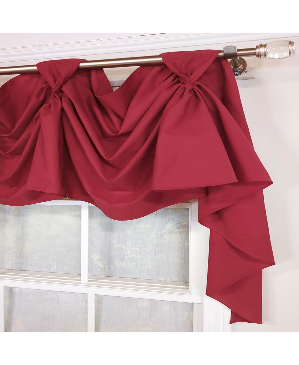 Rlf Home Classic Twil 3-s Victory 100% Cotton Tab Top Swag Window Curtain 54" x 25"