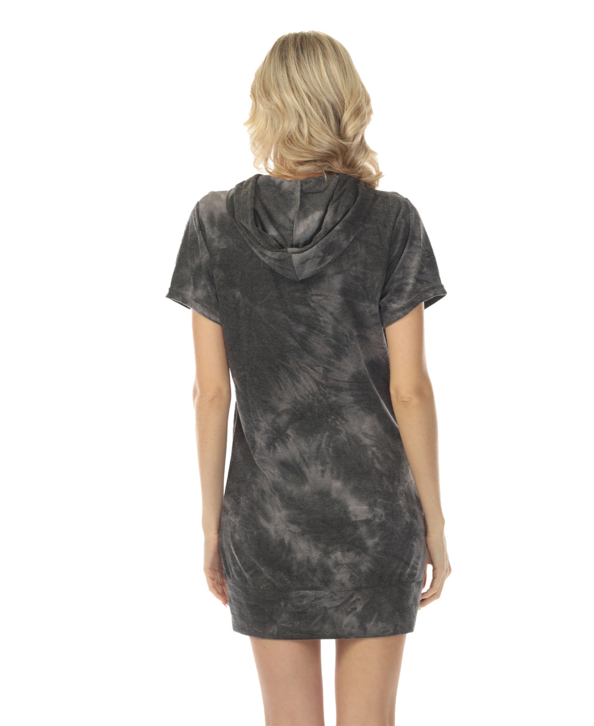 White Mark Women's Short Sleeve Hoodie Dress