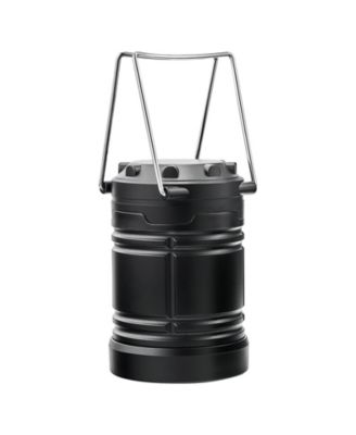 4-Pack LED Camping Lanterns, Battery Powered, Magnetic Base, Collapsible Hanging Lights, Black