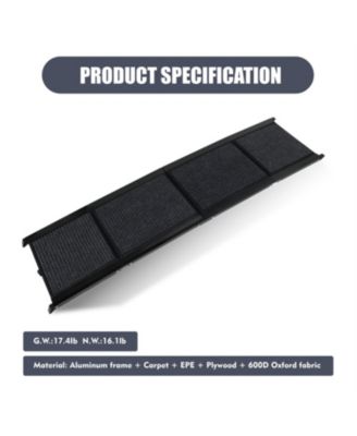 Dog Ramp with Non-Slip Surface, Up to 250LBS in Black