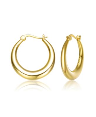 Classic Stylish 14K Gold Plated Large Hoop Earrings