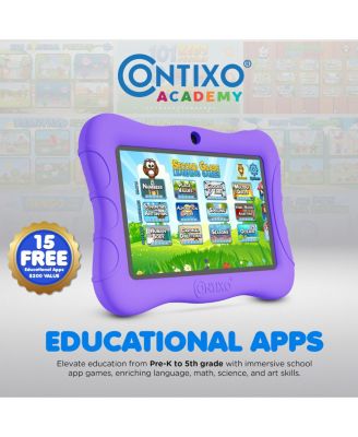 V9 Kids Tablet 32GB, 7” Screen WiFi Learning Device with Parental Controls, Shockproof Case, Epic! & LingoKids Apps