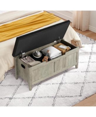 Wooden Storage Bench,39.4"