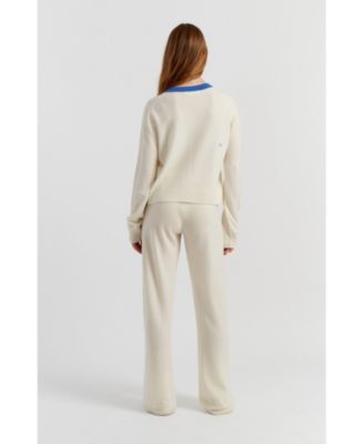 Women's Miffy Peek-Placket Wool-Cashmere Sweater