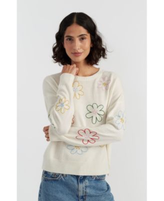 Women's Wool-Cashmere Garden Floral Sweater