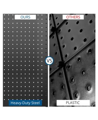 24"x16" Pegboard Wall Organizer 128 PC Kit, Black