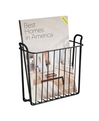 Metal Wall Mount Decorative Magazine Rack Organizer Bin Basket