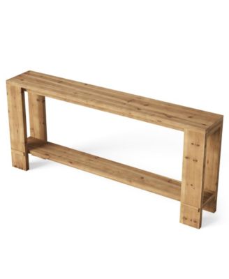 Solid Wood Console Table, Farmhouse 2-Tier Sofa Table for Behind Couch