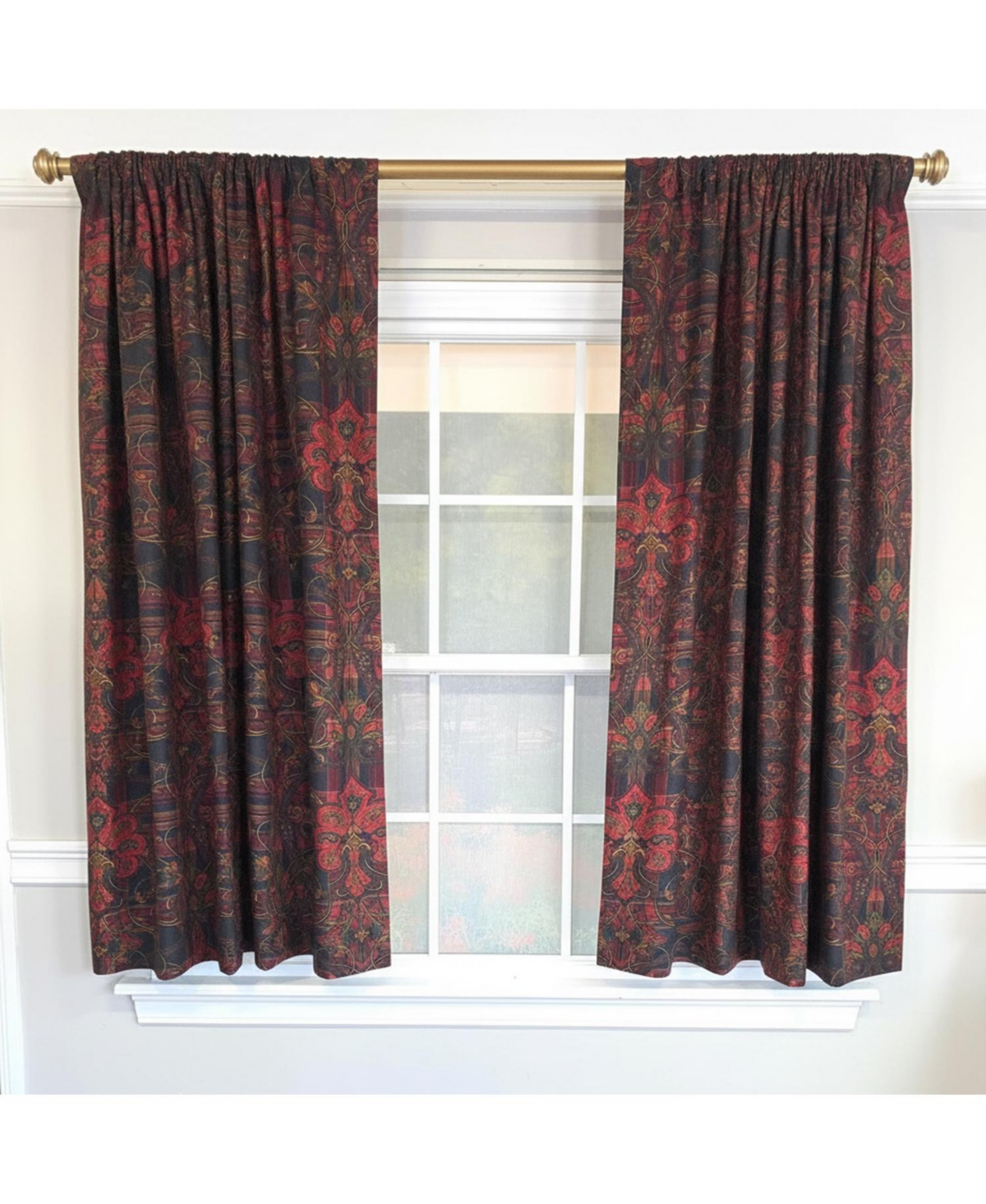 Rlf Home Espadas 100% Cotton Rod Pocket Window Curtain set of 2 Panels