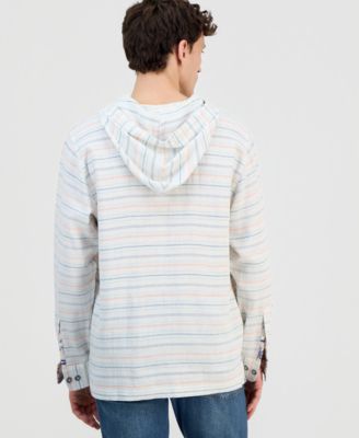 Men's Castelo Baja Striped Hooded Shirt