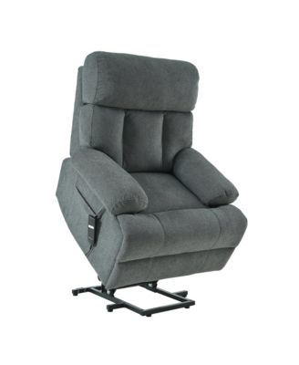 Electric Power Lift Recliner Chair, Extra Wide Heavy Duty Rocker Recliner with Remote, Soft Flannel Fabric for Elderly
