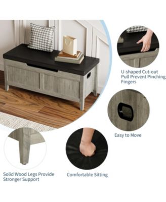 Wooden Storage Bench,39.4"