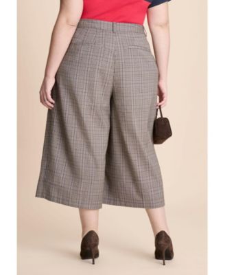 Women's Plaid Culotte Trouser